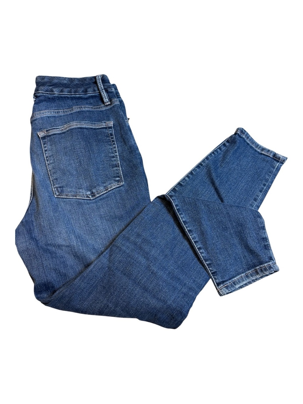 Good American Good Legs Crop Jeans Size 14 / 32 Dark Wash Stretch Skinny Denim - Picture 1 of 6